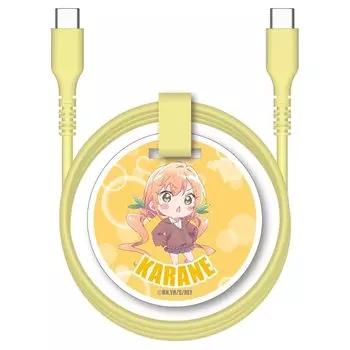 100 girlfriends who love you very much USB-C charging cable Type C 60W data communication compatible Soft 1.0m BN-H301CC10-HK (Inda Karaon yellow)