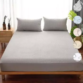 100% хлопковое полотенце, простыня, водонепроницаемая простыня с резинкой для наматрасника двуспальной кровати(Без наволочки) 120x200x30cm синий