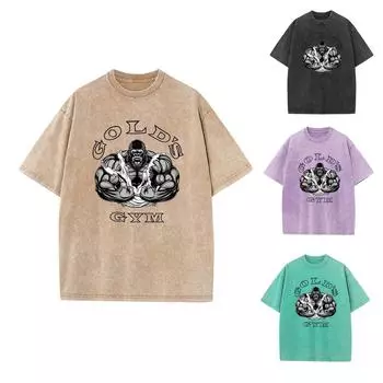 100% хлопок, 230 г/м, потертая футболка Old Craft большого размера, большие размеры, с круглым вырезом, мужская футболка большого размера, крутая футболка, женские футболки, топы S чёрный