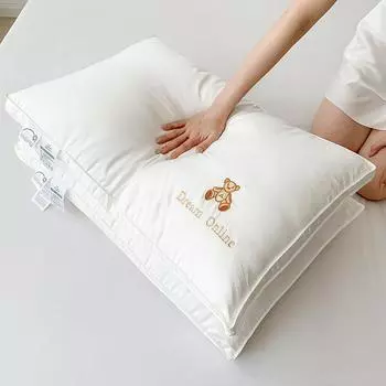 100% хлопок 5-звездочная гостиничная подушка для кровати 1 шт. соевое волокно подушка сердцевина вышитые мягкие подушки для спальни для сна на спине, животе или боку Low 1pc