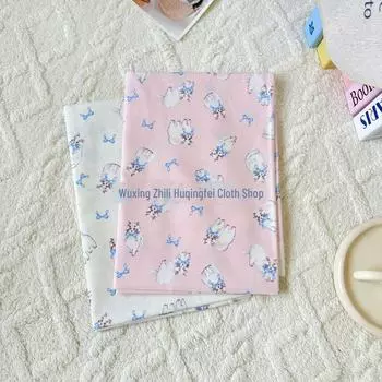 100% хлопок корейский кот бант цветочный ткань для женской и детской одежды 95 cm белый/кремовый