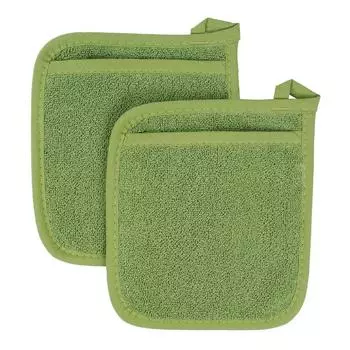 100 % хлопок. Махровые держатели и подставки для горячих блюд премиум-класса, 2 шт., 7,8 x 7,8 дюйма, высокая термостойкость 2pcs