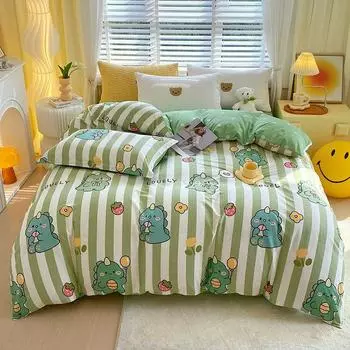 100% хлопок мультяшный детский пододеяльник с наволочкой мягкий и прочный односпальный двуспальный пододеяльник с 4 ярусами EU-Sigle135x200 3pcs