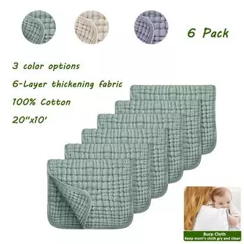 100% хлопок Муслиновые салфетки для срыгивания Детское полотенце для купания Слюнявчики Мочалки 20 x10 Детская очень мягкая впитывающая марлевая мочалка для детского сада