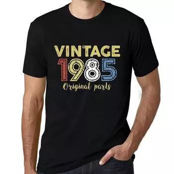 100% хлопок Мужская мода Винтаж 1985 Повседневные футболки с коротким рукавом S чёрный