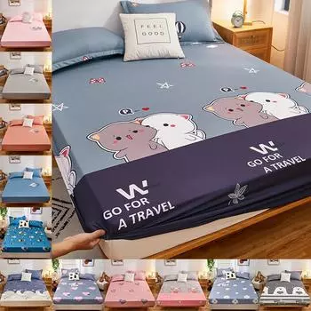 100% хлопок, наматрасники, двуспальная кровать с рисунком, льняные простыни с принтом, защитное покрывало без наволочек 90X200CM Only a Sheet