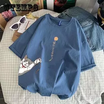 100% хлопок, новая летняя футболка с короткими рукавами, мужская свободная трендовая универсальная футболка XXXL синий