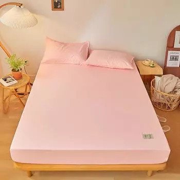 100% хлопок односпальная простыня розового цвета на резинке пылезащитный чехол универсальный чехол для матраса простыни королевы с эластичным постельным бельем 1pcs 90x200cm