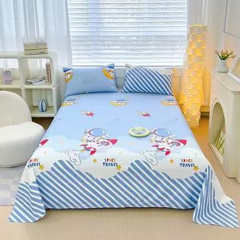 100% хлопок простыня мультяшный стиль плоская простыня для взрослых детей постельное белье односпальные/двуспальные/размера Queen простыни sabanas (Нет наволочки ) 120x230cm 1pc