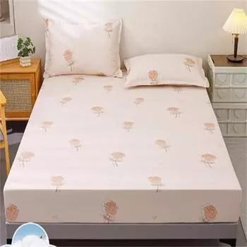 100% Хлопок Простыня на резинке Одно изделие Без наволочки Хлопковое покрывало Защита матраса Детское Полное покрытие Покрывало для кровати Простыня 90x200cmx25