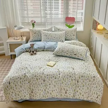 100% хлопок, роскошный пододеяльник и 2 наволочки размера «king-size» из хлопка для комфортного ночного сна Cal-King Queen Full EU-Sigle135x200 3pcs