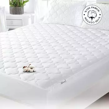 100 % хлопок, стеганая защитная простыня для матраса, приталенная по всей длине, с волокнистым наполнителем, одинарная и двойная.