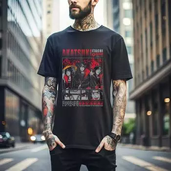100% хлопок ТОПЫ УНИСЕКС ФУТБОЛКИ МУЖСКИЕ ЖЕНСКИЕ Наруто Итачи Учиха Футболка Пейн Акацуки Хоррор Аниме Подарок Футболка лучшая 195 XL