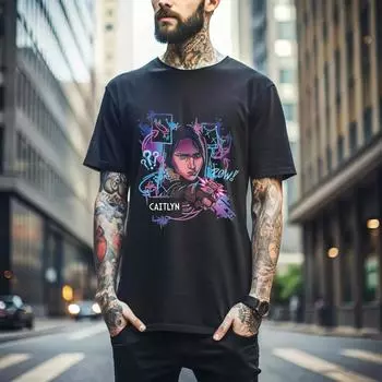 100% хлопок ТОПЫ УНИСЕКС ФУТБОЛКИ МУЖСКИЕ ЖЕНСКИЕ Jinx Arcane Футболка Японское Аниме Мультфильм Jinx Arcane Графическая Подарочная Футболка 188 4XL