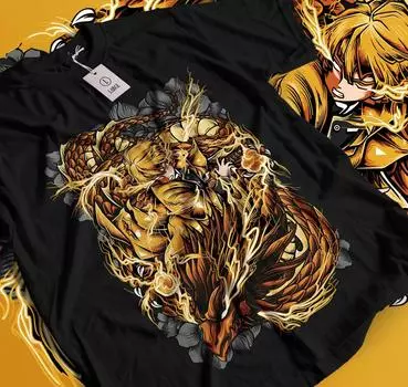 100% хлопок ТОПЫ УНИСЕКС ФУТБОЛКИ МУЖСКИЕ ЖЕНСКИЕ Футболка Зеницу Клинок рассекающий демонов Kimetsu No Yaiba Футболка Незуко Танджиро Аниме 090 S чёрный