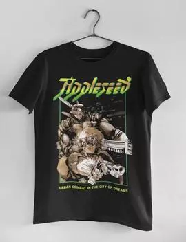 100% хлопок ТОПЫ UNISEX ФУТБОЛКИ МУЖСКИЕ ЖЕНСКИЕ Appleseed Футболка унисекс - Фильм 1988 года - Сиро Масамунэ - Киберпанк Аниме Футболка S чёрный