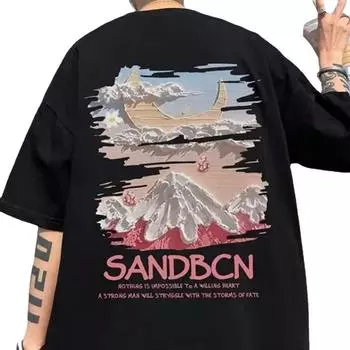 100% хлопок, тяжелая американская мода, свободная футболка с короткими рукавами и графическим принтом, футболка большого размера для женщин M 40-45kg белый