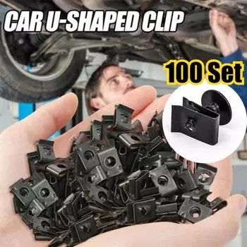 100 комплектов смешанных металлических винтов для мотоциклов, крепежных зажимов с защитой от ржавчины, винтовой пряжкой, листовым железом 10Set(20pcs)