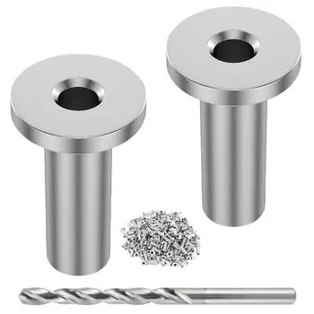 100 комплектов стальных защитных гильз для тросовых ограждений, фурнитура для тросовых ограждений, гильзы, простая установка, подходят для деревянных столбов L