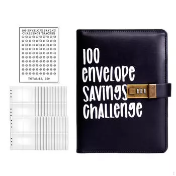 100 конвертов Challenge Binder Money Saving Envelopes Budget Book Organizer с фиолетовый