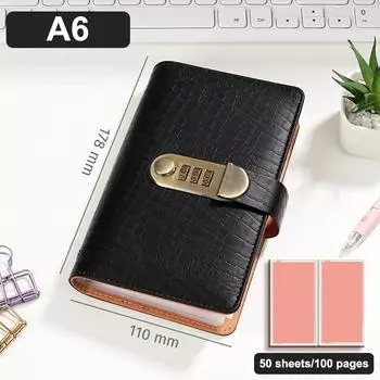 100 Конвертов Челлендж по накоплению денег Блокнот из ПУ кожи с кодовым замком Мини-биндер Многоразовый блокнот для челленджа по накоплению as the picture
