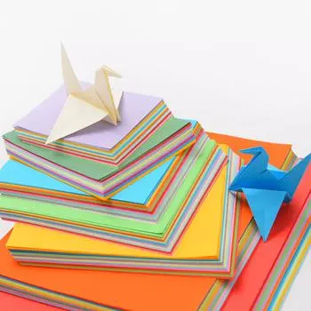 100 листов цветной бумаги для оригами, квадратная ручная работа, оригами, журавль, материал, студенческая просветительская обучающая бумага, учебные принадлежности