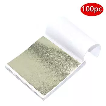 100 листов имитация золотой фольги, бумага с листьями, позолота, сделай сам, художественная крафт-бумага, украшения для дня рождения, свадьбы, торта, десерта F