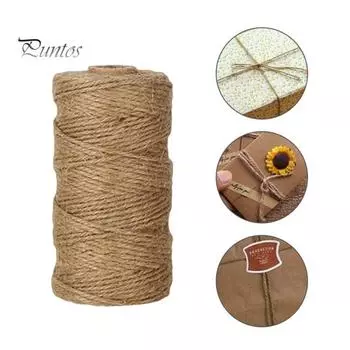 100 м 1 мм витой натуральный джутовый шпагат, мешковина, пеньковая веревка, сделай сам, подарок, ремесло, декор