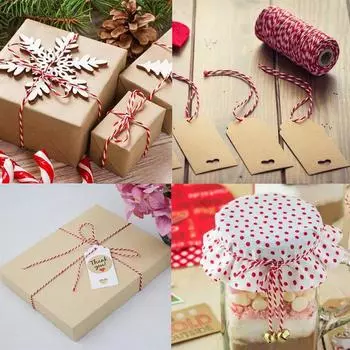100 м/рулон хлопковый шпагат пекарский шнур рождественская упаковка подарков декор ремесло