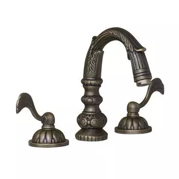 100% медный безсвинцовый антикварный 3-секционный смеситель для раковины уникальный дизайн двухрычажный смеситель для ванной комнаты с латунной двойной ручкой BRONZE