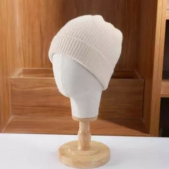100% мериносовая шерсть шапки для женщин и мужчин зимние теплые мягкие однотонные вязаные толстые шапки-чепчики перевернутая кепка-пуловер лыжный чепчик One Size