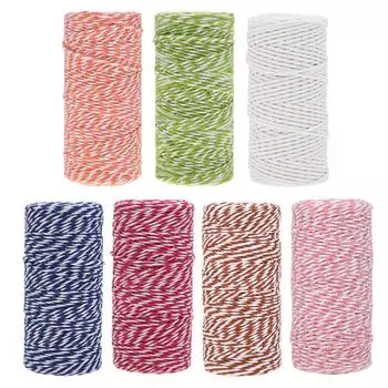 100 метров 2-слойный хлопковый шпагатный шнур для плетения своими руками, ремесло ручной работы DE белый