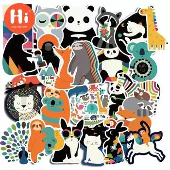 100 милых наклеек с граффити в виде животных, детские наклейки с героями мультфильмов, сумки с чашками для воды, водонепроницаемые наклейки для мобильных телефонов оптом