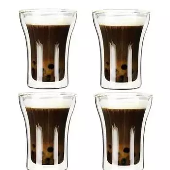 100 мл/200 мл/250 мл Высокое боросиликатное стекло рюмка кофейная чашка толстые двойные стенки бокалы для вина прозрачная термостойкая чашка для молока и чая as show