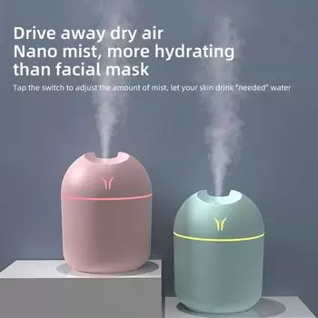 100 мл/200 мл Настольный увлажнитель воздуха со светодиодной подсветкой USB-зарядка Бесшумный генератор тумана Автомобильные диффузоры большой емкости Освежитель воздуха Распылитель с ночниками синий