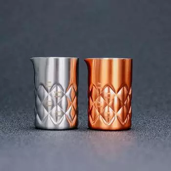 100 мл 304 мерный стаканчик инструменты барная мера коктейльный джиггер металлический мерный стакан для спиртных напитков с носиком для заливки серебряная/медная посуда для бара