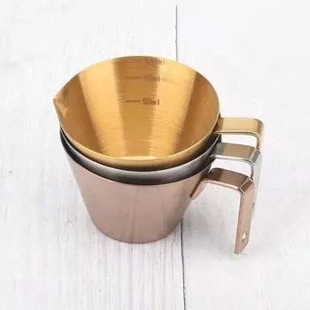 100 мл чашка из нержавеющей стали для экстракции кофе, мерная чашка для унций со шкалой и ручкой, жидкая чашка, бытовые кофейные принадлежности 100ml