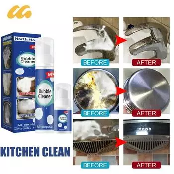 100 мл Эффективный очиститель жира Универсальный очищающий пузырьковый спрей Сильный моющий обезжириватель Несмываемая чистящая жидкость для кухни 30ml