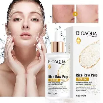 100 мл Эссенция рисового крахмала Увлажняющая эссенция с гиалуроновой кислотой увлажняет, осветляет, осветляет, затемняет, поры и разглаживает кожу белый