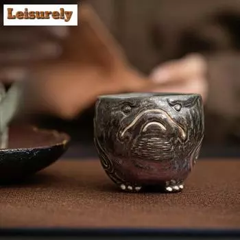 100 мл креативная керамическая чашка для чая «Золотая жаба», одинарная чашка для мастеров, индивидуальная кружка, кофейная посуда, чайный сервиз «Кунг-фу», коллекция подарков