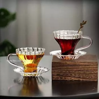 100 мл маленькая чашка для чая с ручкой чашка для дегустации кофе кунг-фу чашка с подставкой кружка для кофе Doo Hat чашки для рождественского подарка на вечеринку 100ml