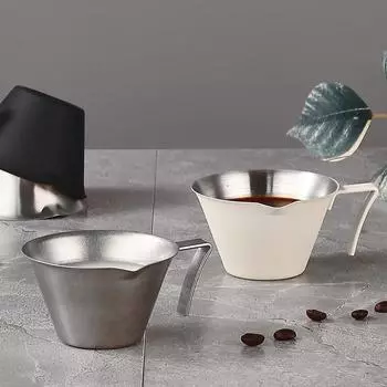 100 мл мерный стакан для кофе, стакан для экстракции молока, стакан из нержавеющей стали для эспрессо, мерный стакан для бара, кухонный измерительный инструмент серебряный