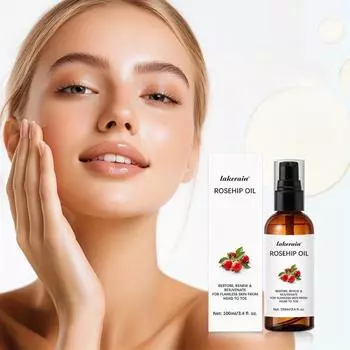 100 мл многофункциональной увлажняющей эссенции с маслом семян розы для лица, рук, спины и ног, успокаивает кожу и предотвращает сухость кожи осенью и зимой 100ML