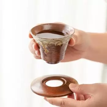 100 мл японская ретро грубая керамическая чашка для чая чашка для латте цветок домашний креативный керамический чайный сервиз кунг-фу круглая керамическая кофейная чашка 100ML