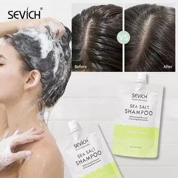 100 мл шампунь для волос с морской солью Sevich, унисекс, шампунь для борьбы с жирностью волос, профессиональный очищающий и разглаживающий уход за волосами