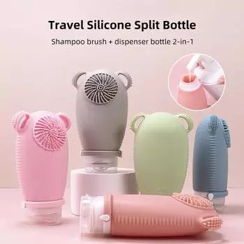 100 мл Щетка для лица Дополнительный флакон Два в одном Портативный Силиконовый Дорожный Флакон Косметика Шампунь Лосьон Герметичный Флакон Для Хранения 1