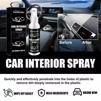 100 мл спрей для салона автомобиля, средство для ухода за пеной, средство для глубокой очистки автомобиля, домашняя кожаная ткань, чистящий спрей для обивки ковров с губкой 100ML