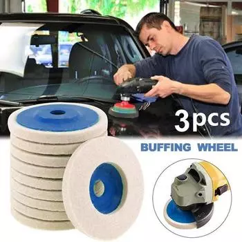 100 мм, 4 дюйма, шерстяная полировальная полировальная шлифовальная подушечка, синий полировальный буферный диск, полировальное колесо, шерстяное полировальное колесо, полировальные подушечки 2pcs синий