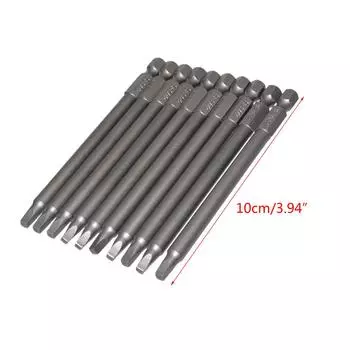 100 мм 4-дюймовый квадратный бит SQ2 для отвертки, набор бит S2 из стали с шестигранным хвостовиком 1/4 дюйма, магнитный для кондуктора Poket Hole