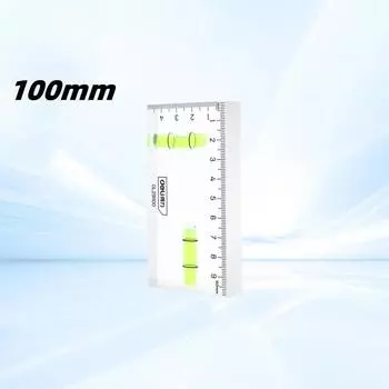 100 мм прозрачный мини-уровень линейка акриловая 1 мм/м высокая точность 2 горизонтальных пузырька дизайн многофункциональные измерительные инструменты